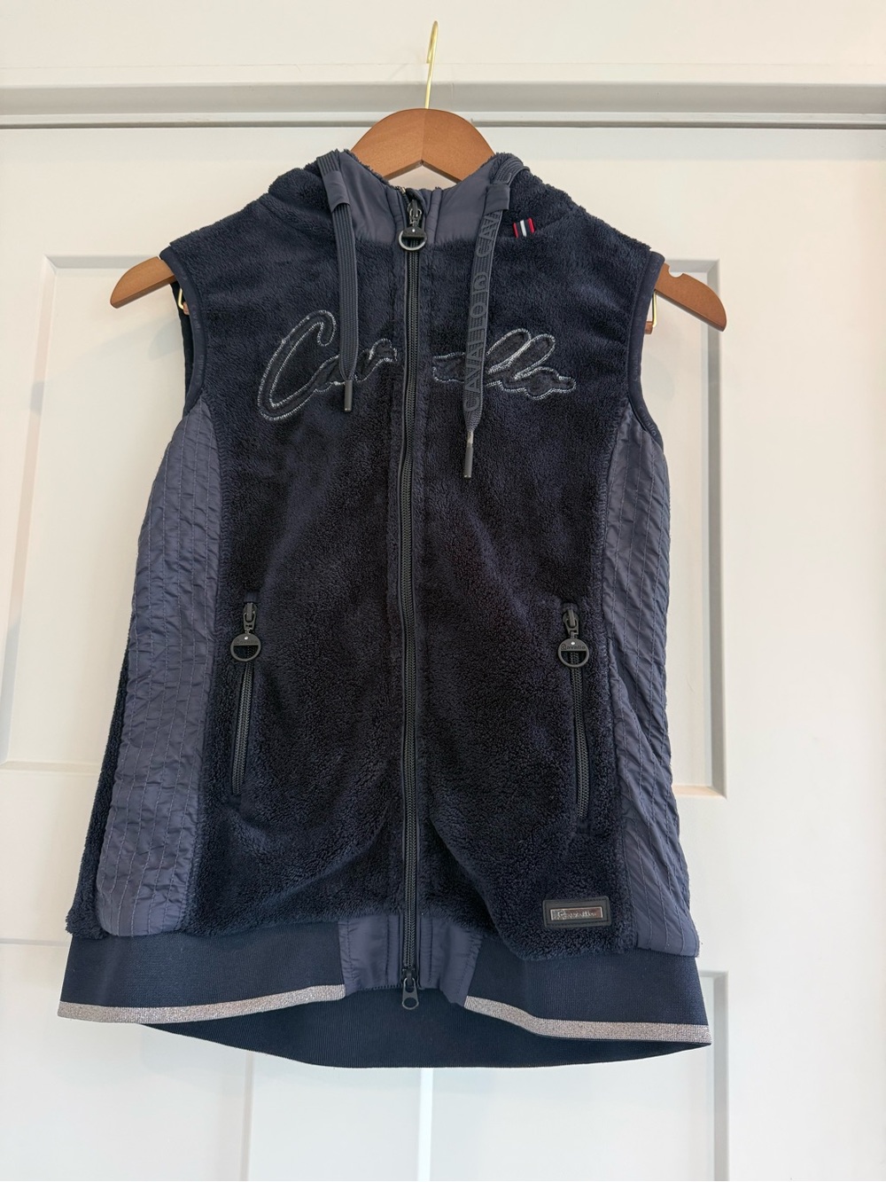 Cavallo Belana Faux Fur Equestrian Riding Gilet Vest Blue - Size EU 36 / US S